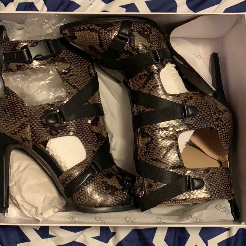 COPY - Brown Snakeskin Booties